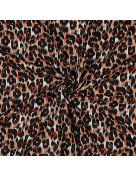 Viscose lurex fabric - Brown animal