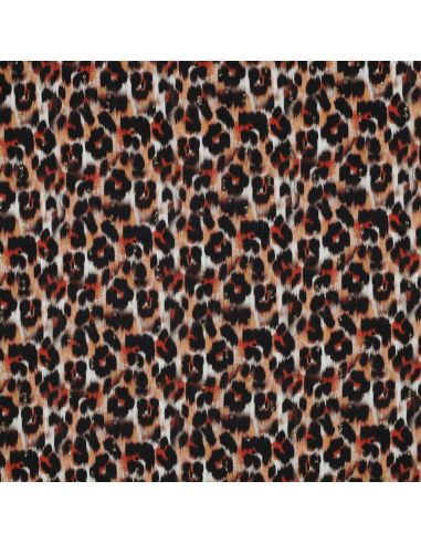 Viscose lurex fabric - Brown animal