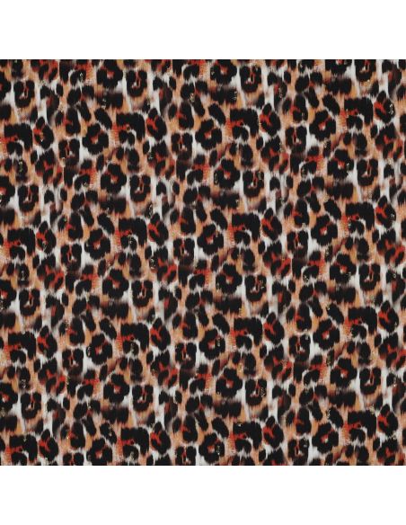 Viscose lurex fabric - Brown animal