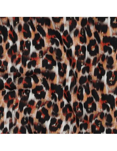 Viscose lurex fabric - Brown animal