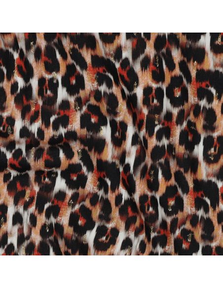 Viscose lurex fabric - Brown animal