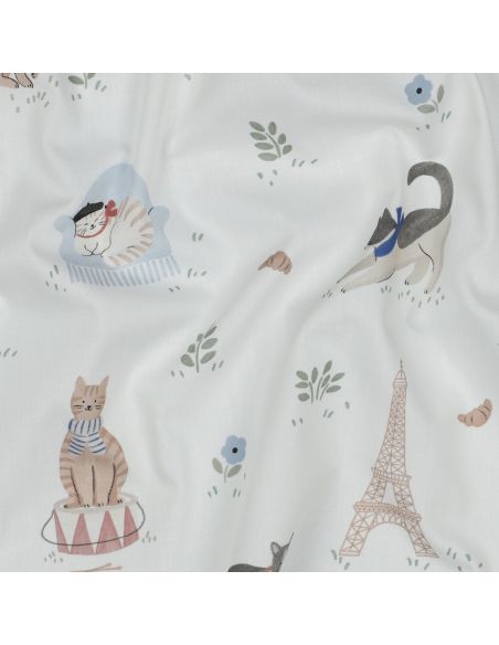 Cotton poplin fabric - Long live France