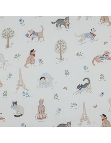 Cotton poplin fabric - Long live France