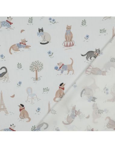 Cotton poplin fabric - Long live France
