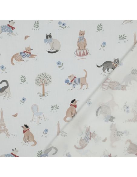 Cotton poplin fabric - Long live France