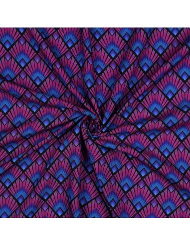 Graphic viscose fabric - Diamonds