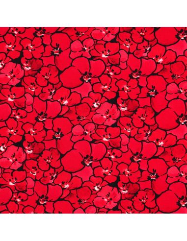 Viscose jersey fabric - Poppies