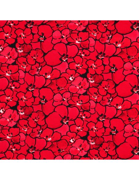 Viscose jersey fabric - Poppies