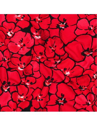 Viscose jersey fabric - Poppies