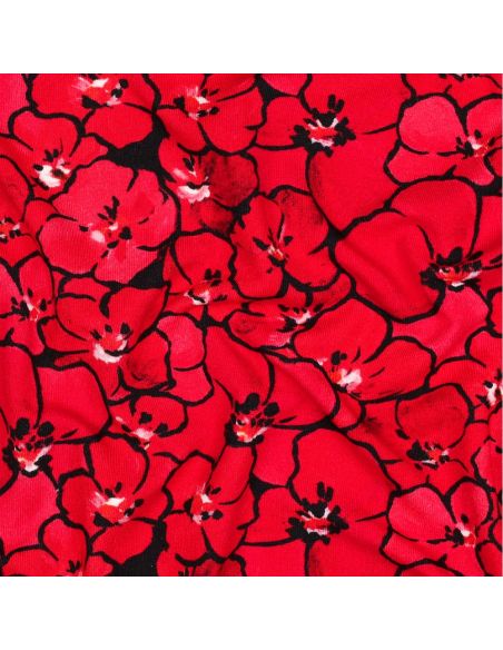 Viscose jersey fabric - Poppies