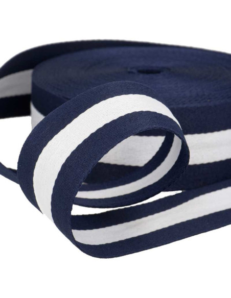 40 mm stripes - Navy blue and white