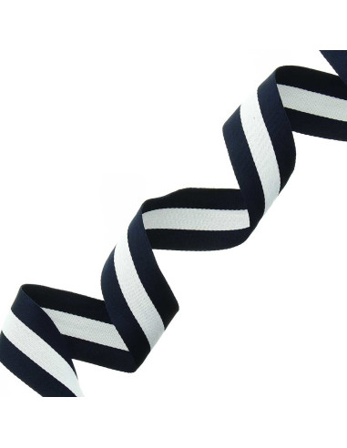 40 mm stripes - Navy blue and white