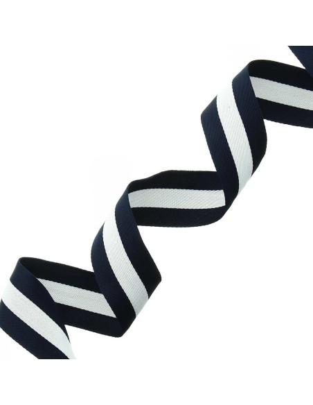 40 mm stripes - Navy blue and white