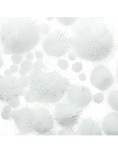 Set of 60 Shiny Pom-Poms - Iridescent
