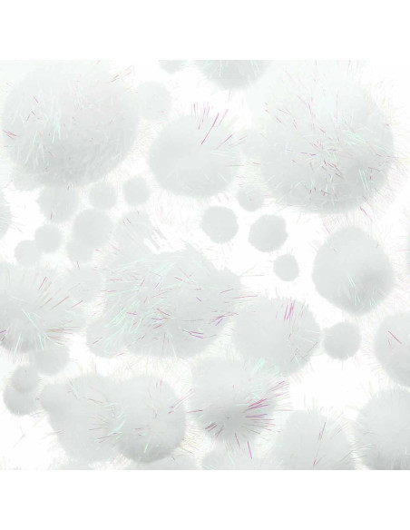 Set of 60 Shiny Pom-Poms - Iridescent