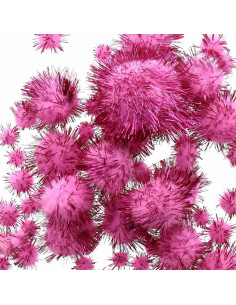 Set of 60 shiny pom-poms - Pink