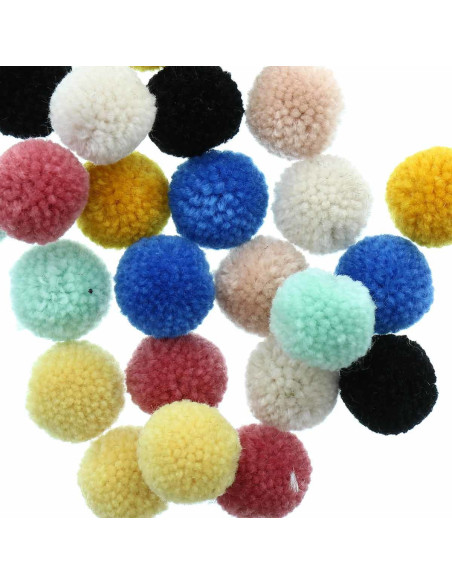 Set of 24 wool pom-poms - Nature