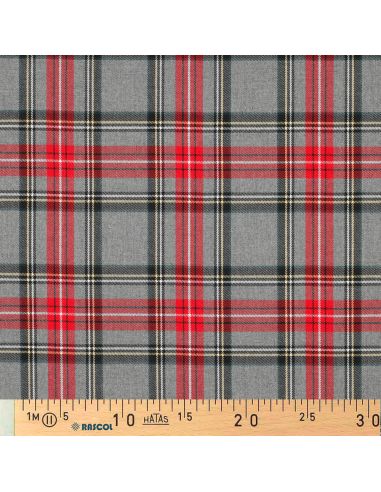 Scottish tartan fabrics - Red and gray