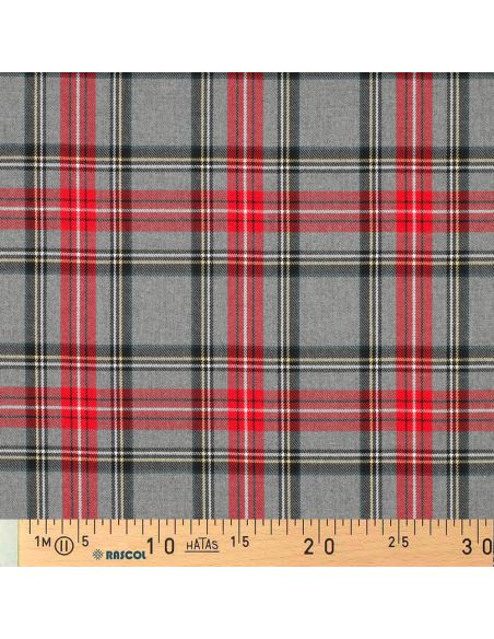 Scottish tartan fabrics - Red and gray