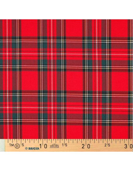 Scottish tartan fabric - Red