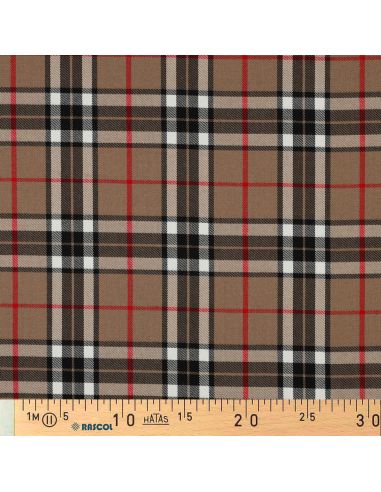 Scottish tartan fabric - Camel