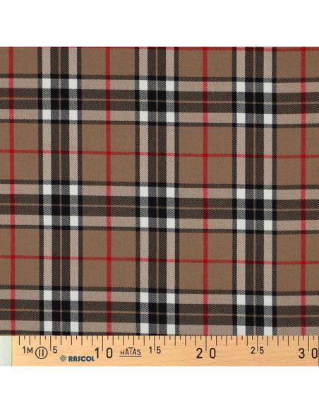 Scottish tartan fabric - Camel