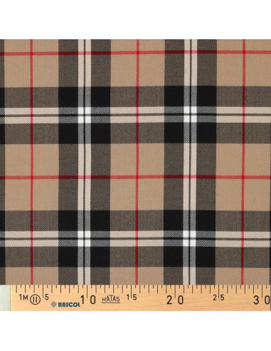 Scottish tartan fabrics - Camel and black