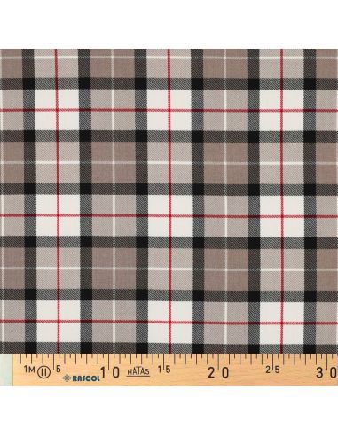 Scottish tartan fabrics - Taupe and black