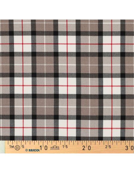 Scottish tartan fabrics - Taupe and black