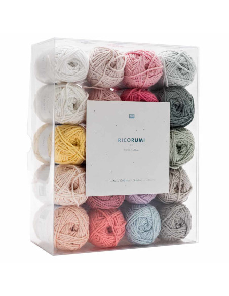Box of 20 Ricorumi cotton balls - Pastel