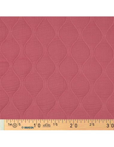 Quilted double gauze fabric - Raspberry