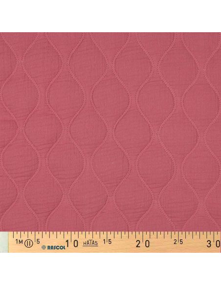 Quilted double gauze fabric - Raspberry