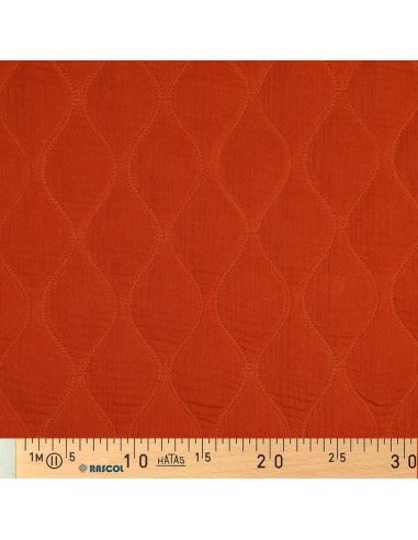 Quilted double gauze fabric - Rust