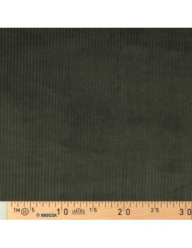 Dark green cotton corduroy fabric