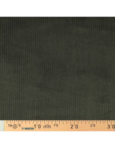 Dark green cotton corduroy fabric
