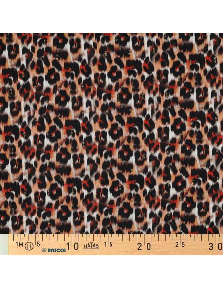 Viscose lurex fabric - Brown animal