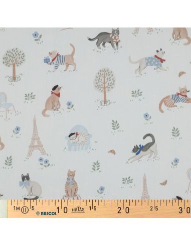 Cotton poplin fabric - Long live France