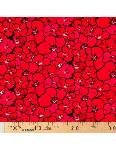 Viscose jersey fabric - Poppies