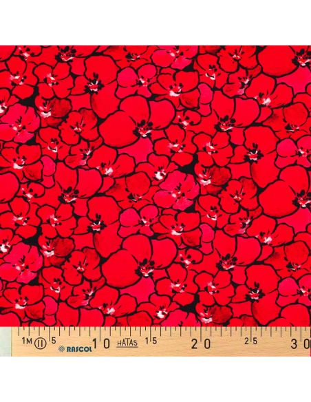 Viscose jersey fabric - Poppies