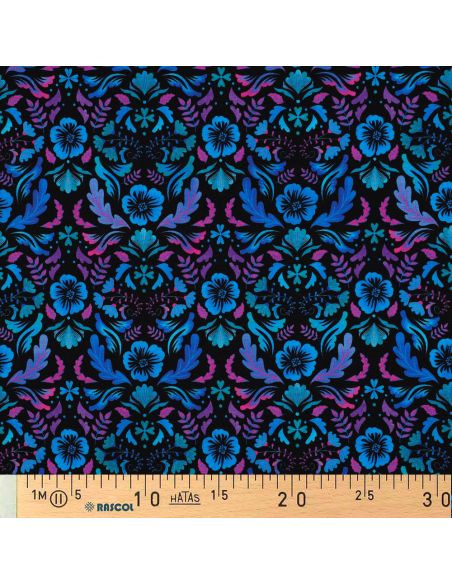 Clara printed jersey fabric - Black background