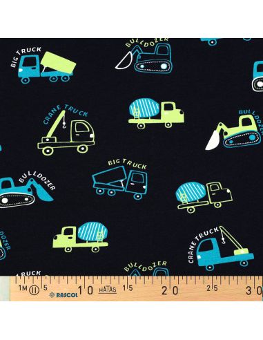 Lightweight construction machinery sweatshirt fabric - Navy blue