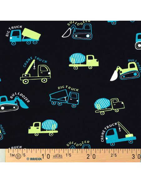 Lightweight construction machinery sweatshirt fabric - Navy blue