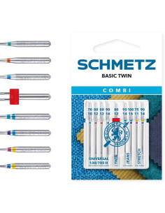 Assorted Needles Combi Basic Twin Schmetz