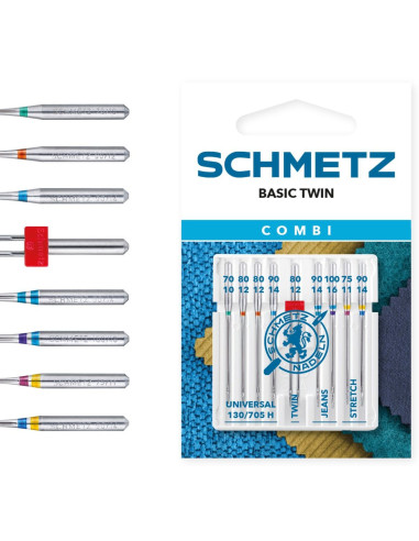 Assorted Needles Combi Basic Twin Schmetz