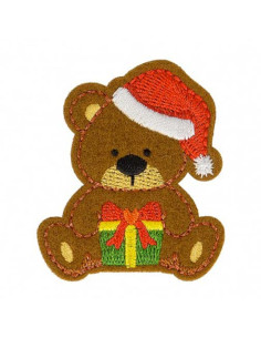 Iron-on Christmas Patch - Teddy Bear