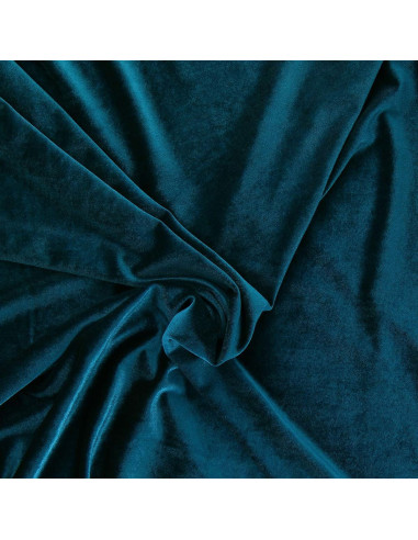 Stretch velvet fabric - Petrol blue