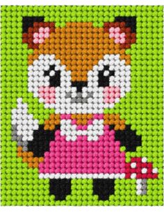 Children's canvas kit - Little Fox with Mushroom