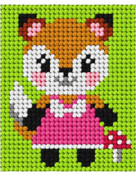 Children's canvas kit - Little Fox with Mushroom