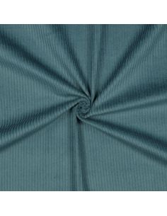 Light petrol blue cotton corduroy fabric