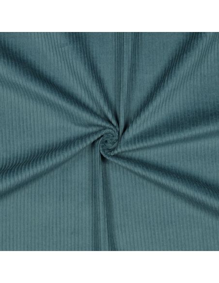Light petrol blue cotton corduroy fabric